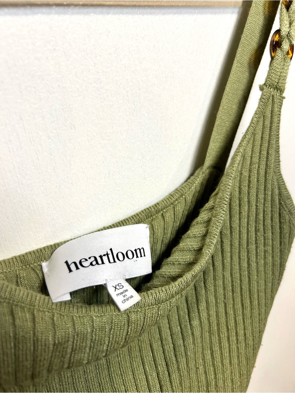 Heartloom Olive Ribbed Tank with Braided Straps - Picture 2 of 2